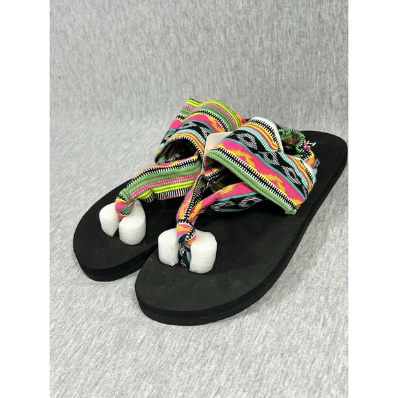 Ipomoea Women Yoga Flip Flops Stretch Shoes Walking Sling/40/US 9/Multicolored - Picture 4 of 9